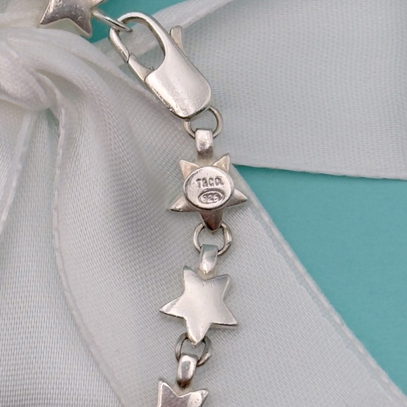 Tiffany & Co. Star Link Chain Necklace Sterling Silver 925 W/ Pouch, Bag & Box - Picture 6 of 11
